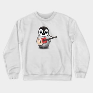 Baby Penguin Playing Maltese Flag Guitar Crewneck Sweatshirt